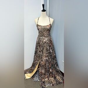 Prom dress/ formal dress/ leopard print dress